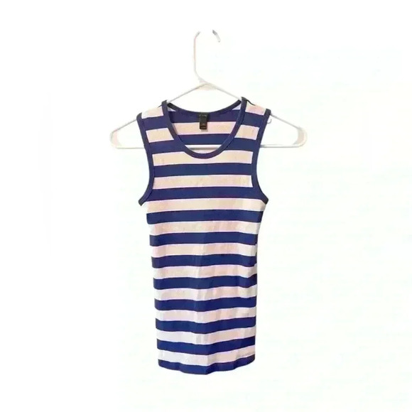 🟠J. Crew Royal Blue & White Stripe Tank – Size XXS - Picture 1 of 4
